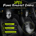 😆 Funny Cartoon Car Headrest Covers – 2PCS Universal Fit 🚗