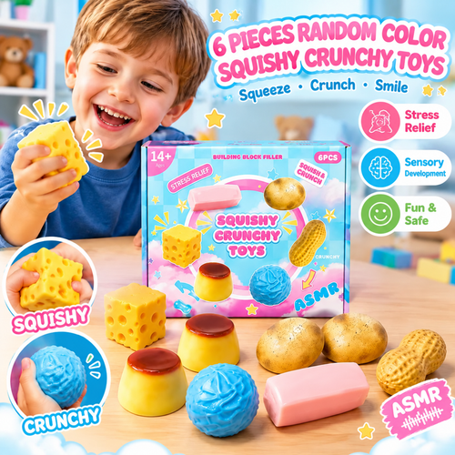 6-Piece Crunchy ASMR Squishies 📦 Free Shipping